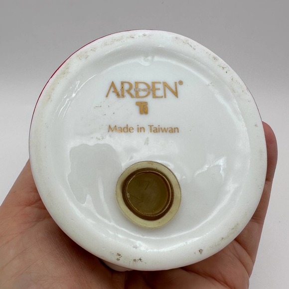 ELIZABETH ARDEN Ceramic Frog Pomander, Sachet Diffuser Red White Gold Vintage - Picture 5 of 6